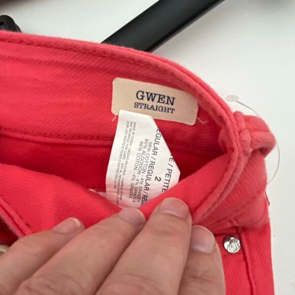 Code Bleu Women's dark pink Gwen Straight Leg Cotton Blend Cropped Jeans Size 2P - Picture 8 of 9